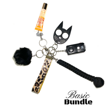 Black Leopard Defense Keychain Bundle
