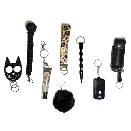 Black Leopard Defense Keychain Bundle