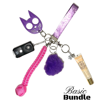 Purple Leopard Defense Keychain Bundle
