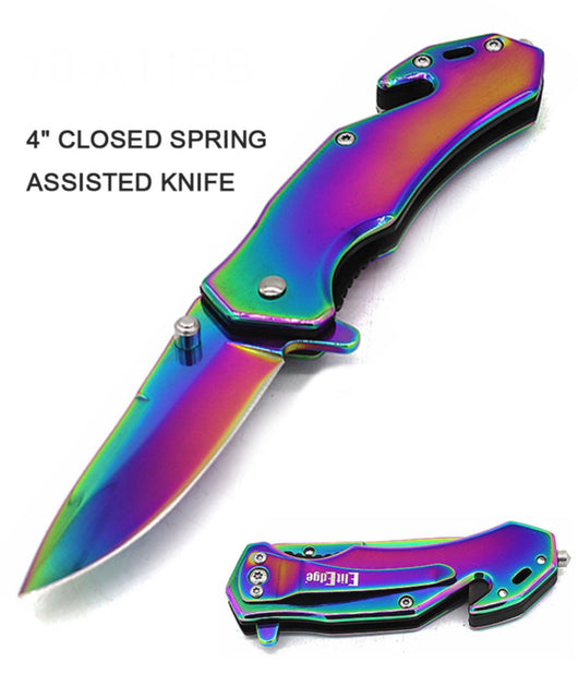 Rainbow knife w/ window break & belt cutter